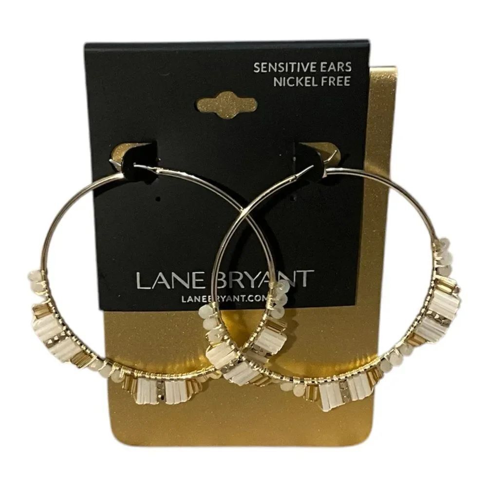 Lane Bryant beaded hoop earrings.  NWT